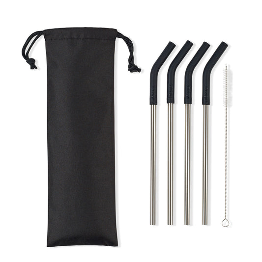 Aviana™ Poppy 4-Pack Stainless Straw Set