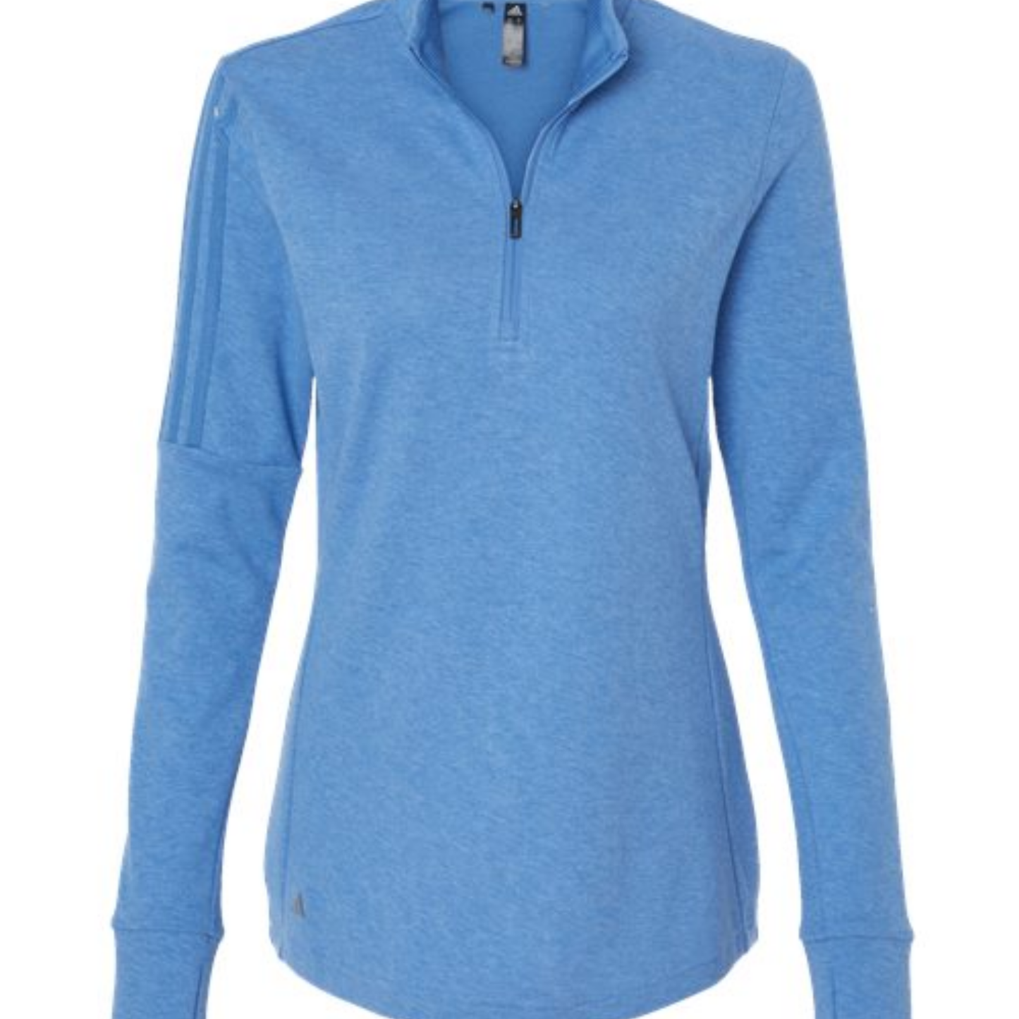 A555 - Adidas Women's 3-Stripes Quarter-Zip Sweater