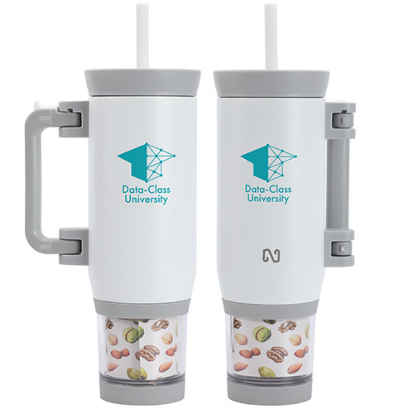 NAYAD® Quest 23 oz Stainless Steel Double-Wall Mug with Foldable Handle & Snack Cup