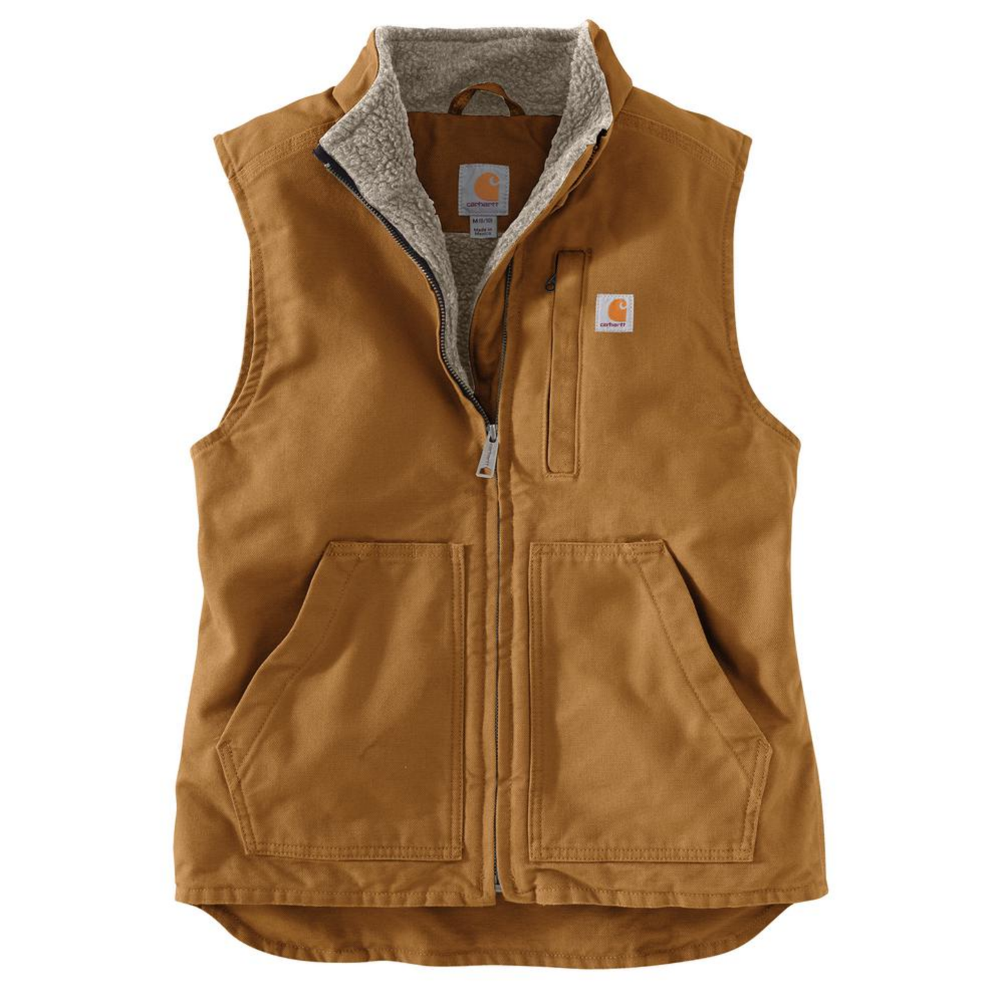 104224 - Carhartt Women's Loose Fit Washed Duck Sherpa Lined Mock Neck Vest