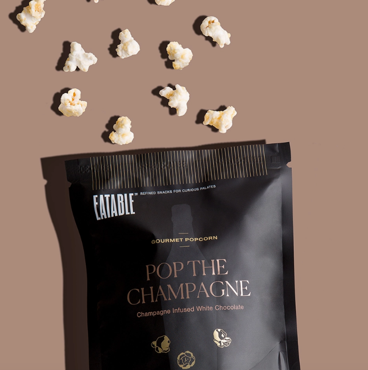 EATABLE - Mini Pop the Champagne - Gourmet White Chocolate Popcorn