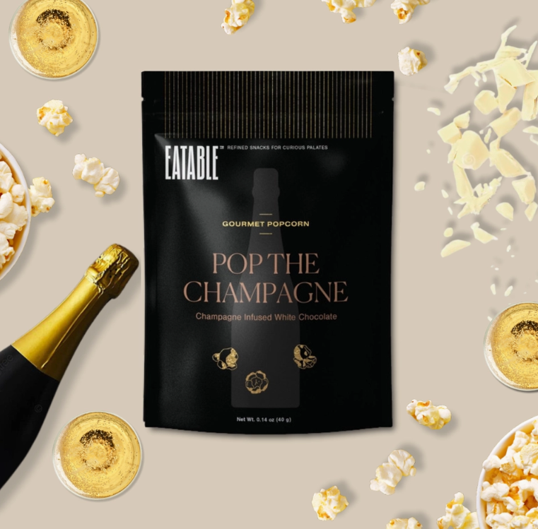 EATABLE - Mini Pop the Champagne - Gourmet White Chocolate Popcorn