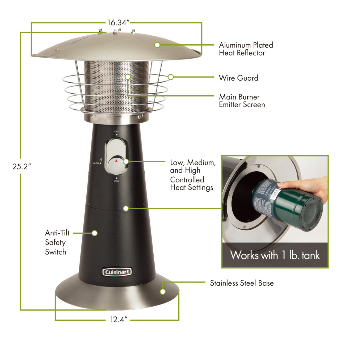 Cuisinart Outdoors® Tabletop Patio Heater
