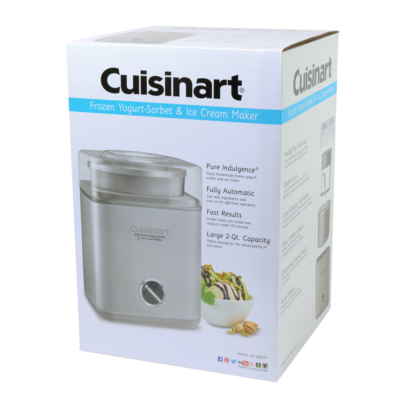 Cuisinart® Pure Indulgence™ 2 Quart Frozen Yogurt Sorbet & Ice Cream Maker