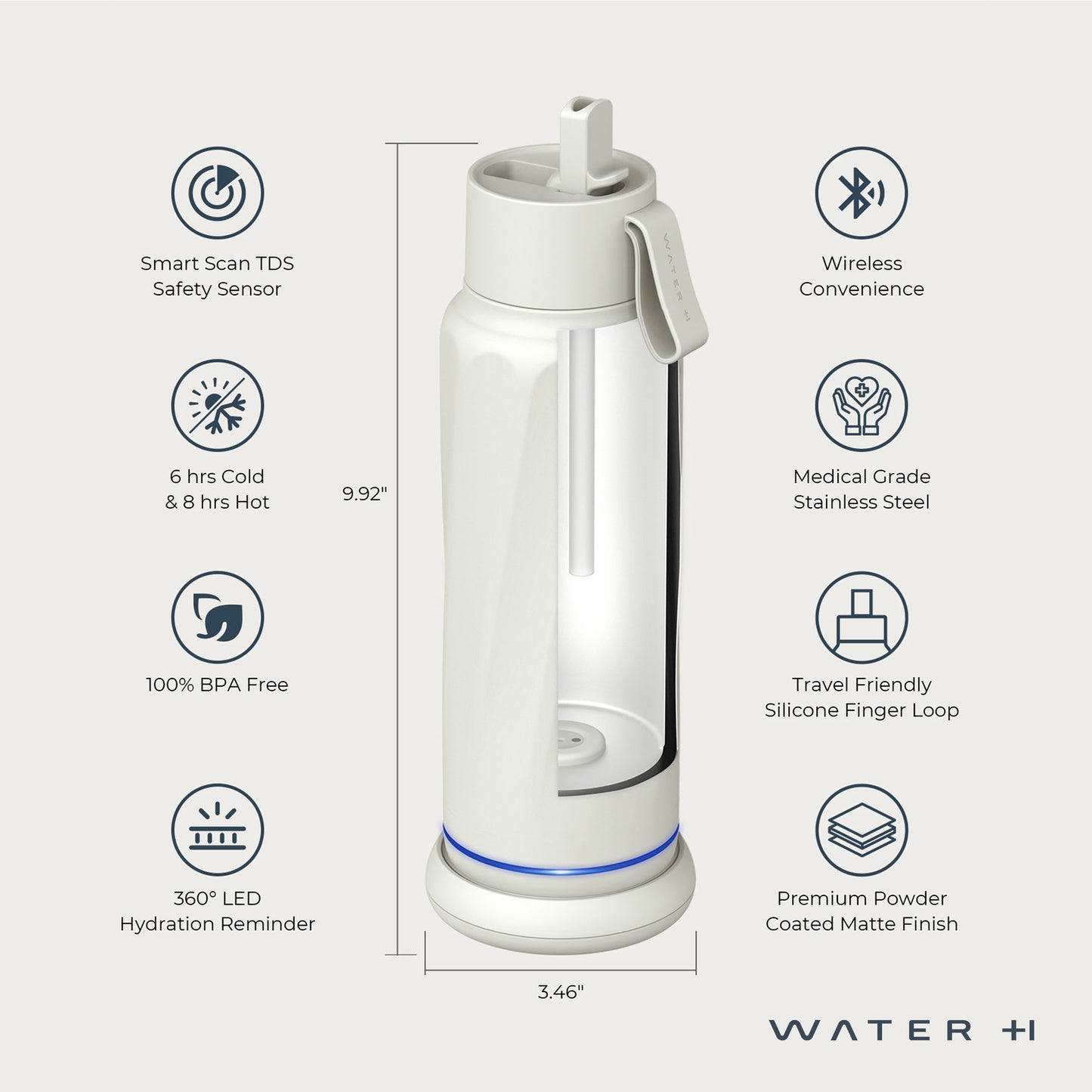 Water H® VITA Flip Lid Smart Bottle