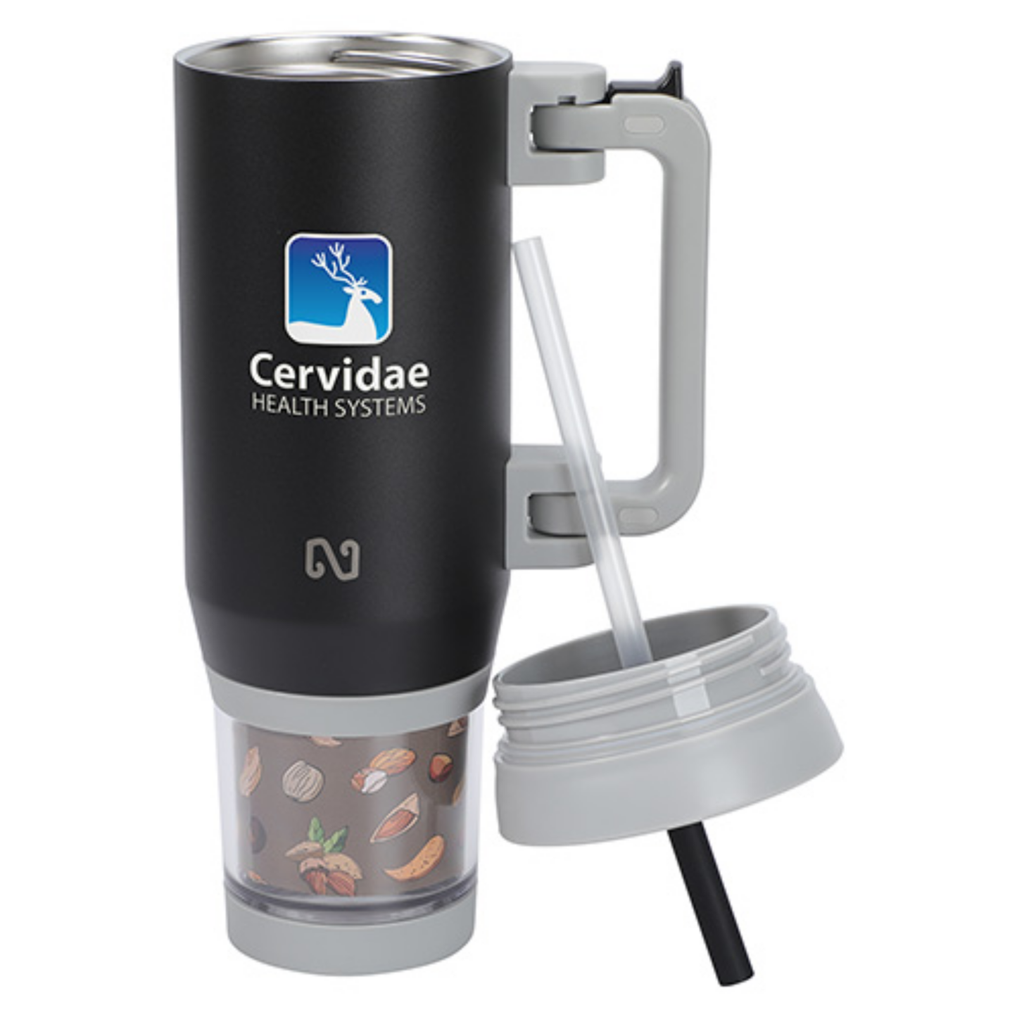 NAYAD® Quest 23 oz Stainless Steel Double-Wall Mug with Foldable Handle & Snack Cup