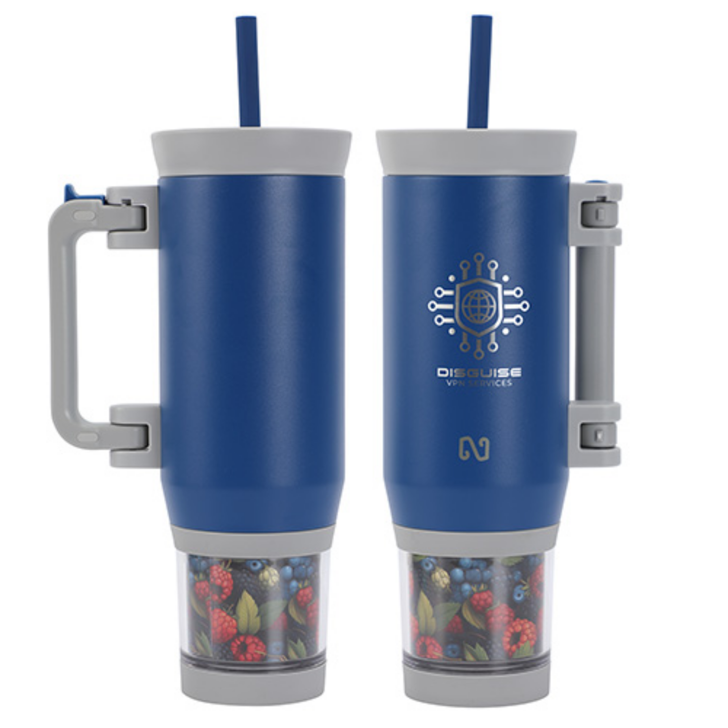 NAYAD® Quest 23 oz Stainless Steel Double-Wall Mug with Foldable Handle & Snack Cup