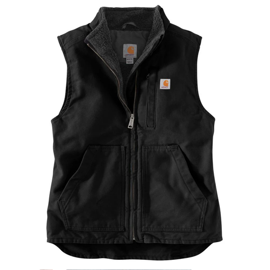 104224 - Carhartt Women's Loose Fit Washed Duck Sherpa Lined Mock Neck Vest