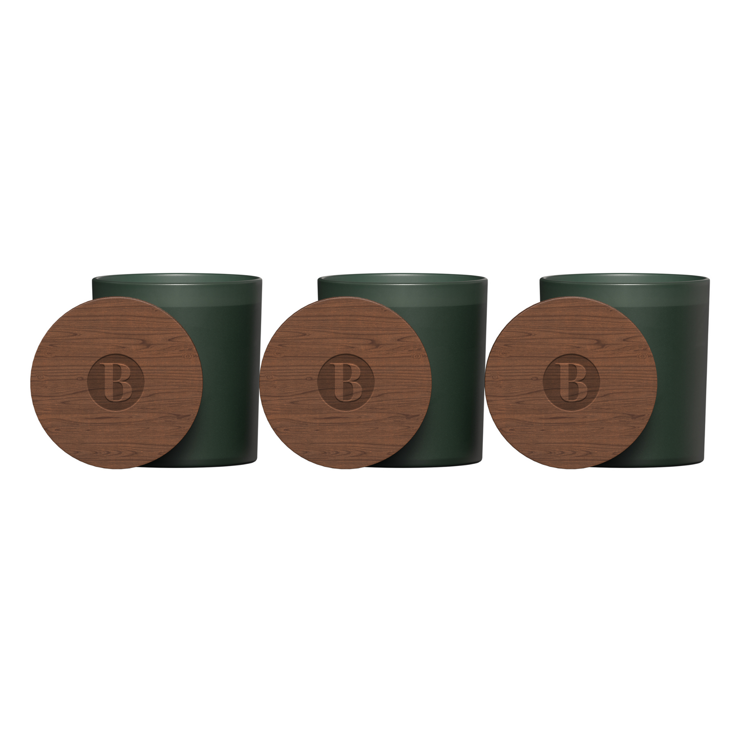 LF102 - Vista Glass Candle 3-Pack with Acacia Wood Lids