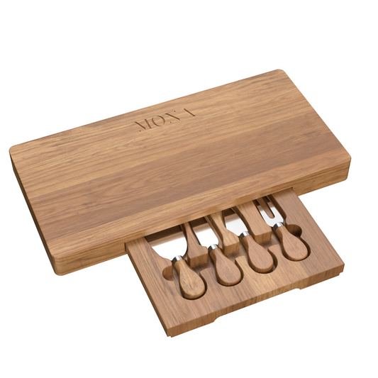 LF109 - Monroe Cutting Board and Cheese Knife Set