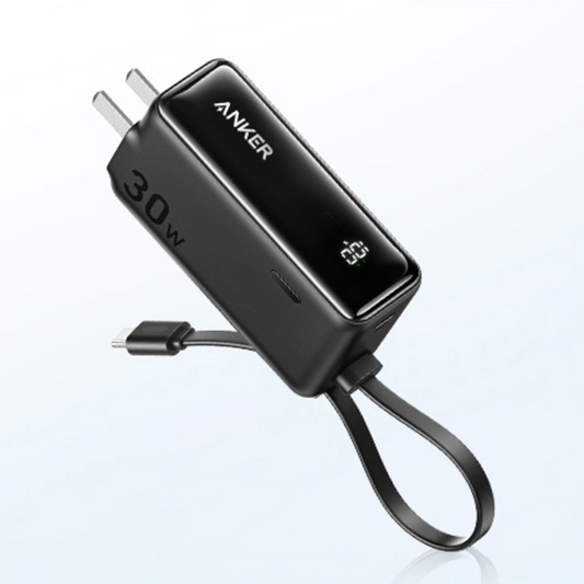 Anker 3-in-1 Power Bank (30W, Fusion, Built-In USB-C Cable)