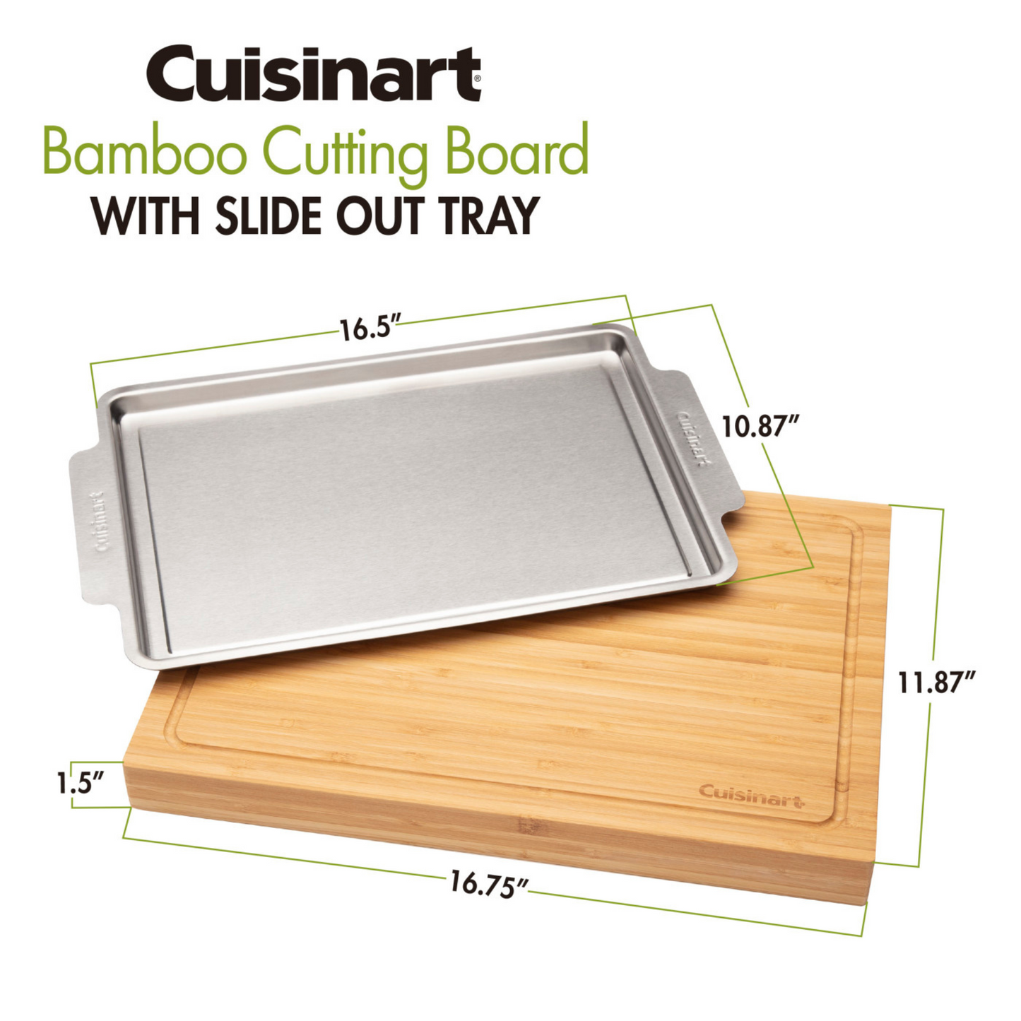 Cuisinart Outdoors® Bamboo Cutting Board With Hidden Tray